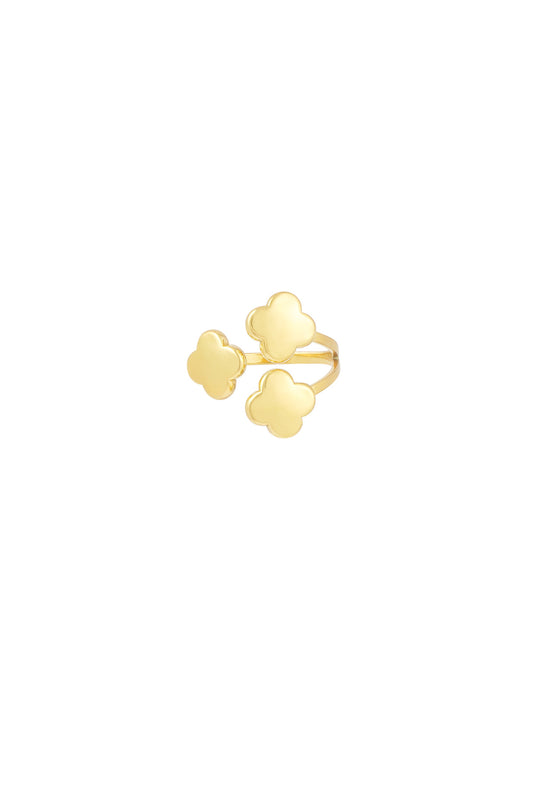 Clover ring goud