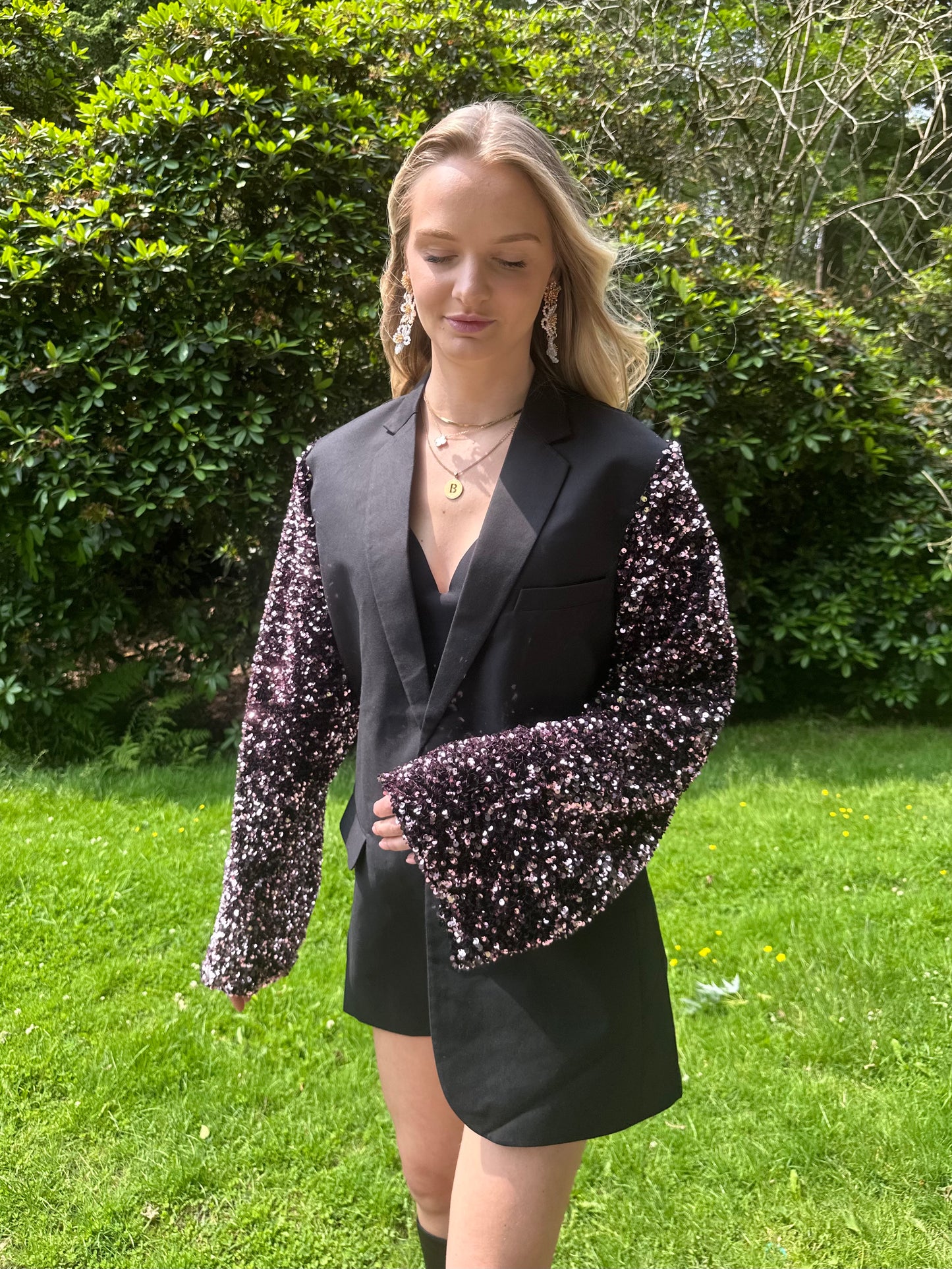 Paarse glitter blazer