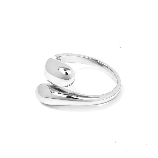 Druppel ring zilver
